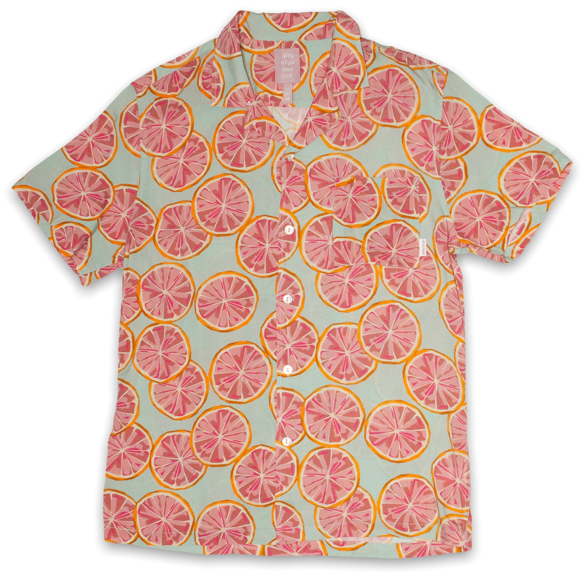 Button Up Hawaiian Floral Shirt - Green - Pomelo Fashion